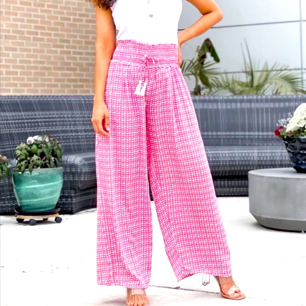 Double Scoop Flamingo Pink Print Pants